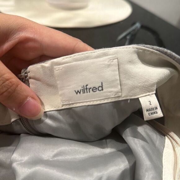 B25 Wilfred Free Womens Gray Wrap-Front Mini Skirt Size 2 XS EUC Preowned - Picture 3 of 9